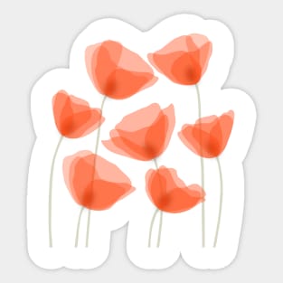 red poppies Sticker